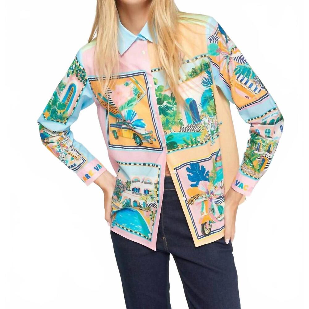 NEW VILAGALLO long sleeve printed blouse in sole voil